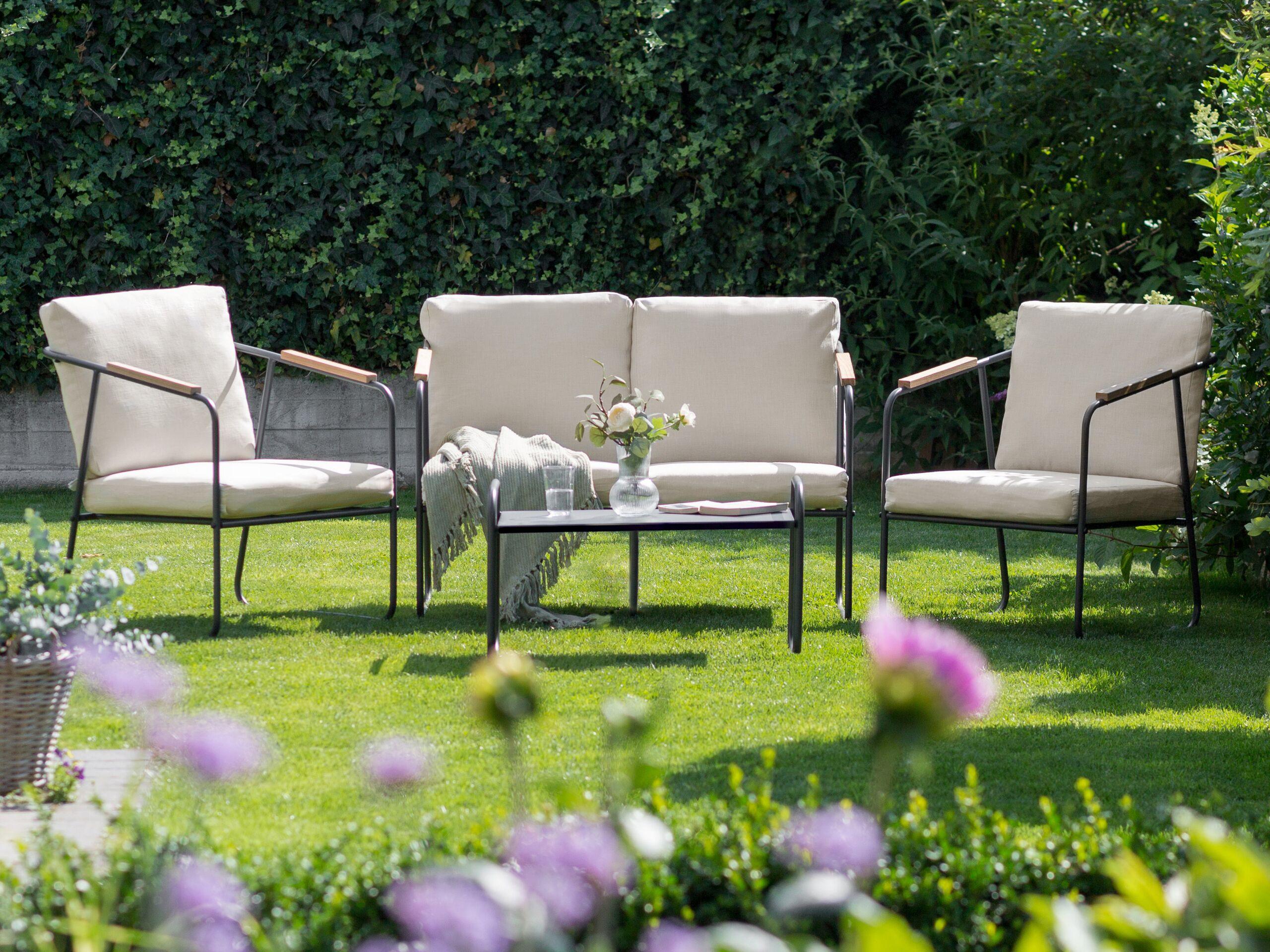 Beliani Set lounge pour jardin en Acier Industriel VEZZANA  