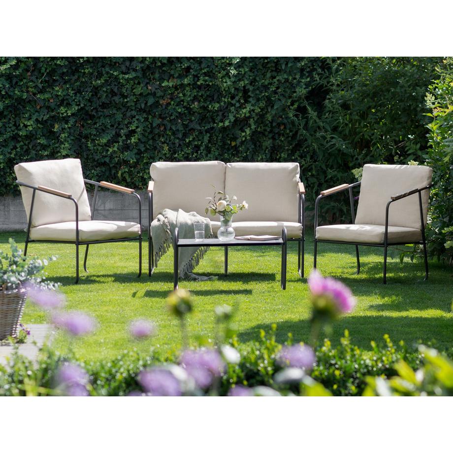 Beliani Set lounge pour jardin en Acier  VEZZANA  
