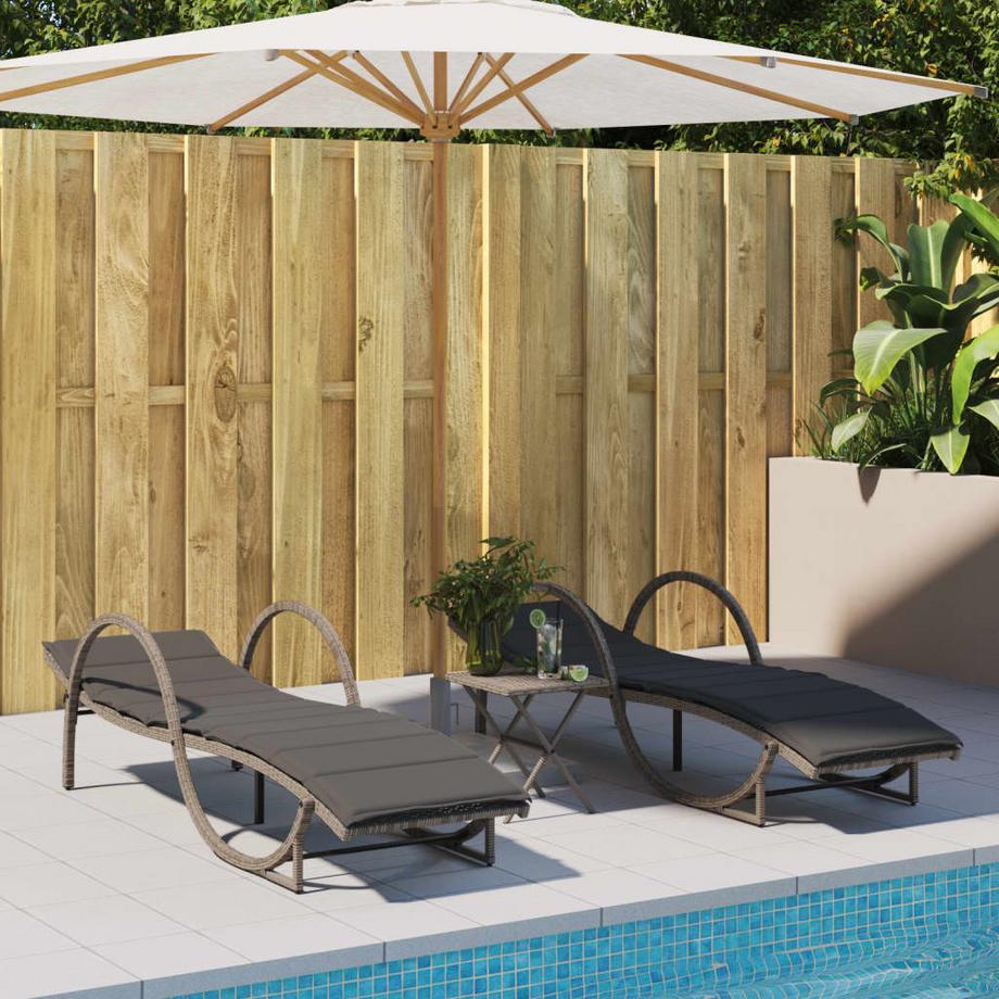 VidaXL Chaise longue rotin synthétique  