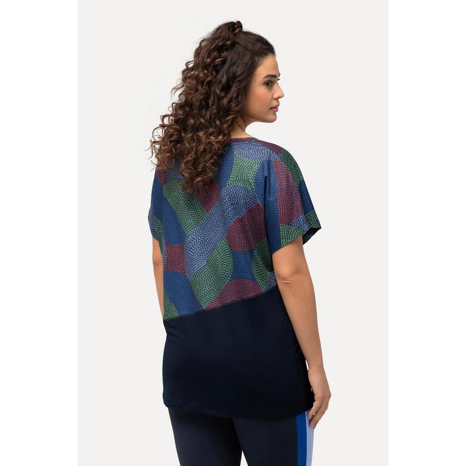 Ulla Popken T-shirt Fonctionnel Oversized Col Rond Manches Courtes Recyclé  