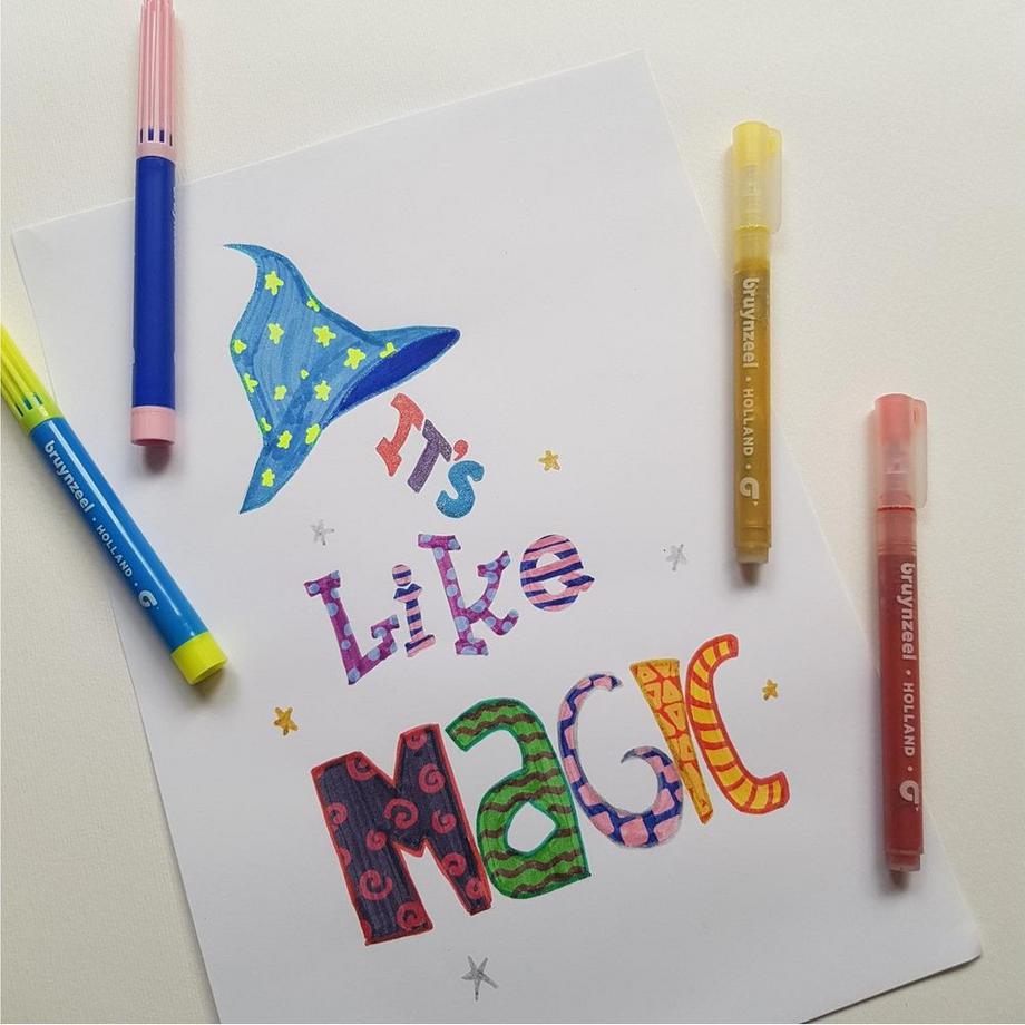 Bruynzeel BRUYNZEEL Glitzer Fasermalerset  6 Farben  