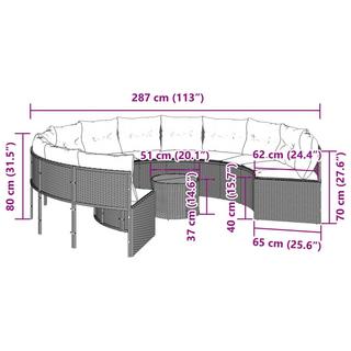 VidaXL Gartensofa poly-rattan  