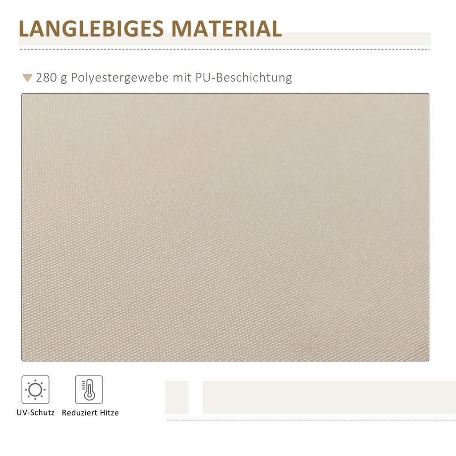 Northio Tenda Da Sole Con Braccio Estensibile Manuale 4 M Con Manovella Tenda Da Balcone Protezione Solare Montaggio A Parete Balcone Alluminio Bianco + Beige 395 X 245 Cm  