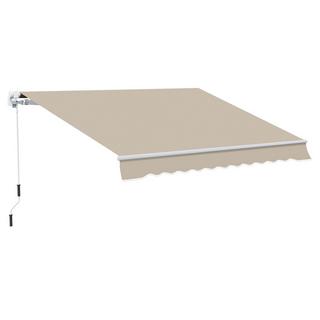 Northio Tenda Da Sole Con Braccio Estensibile Manuale 4 M Con Manovella Tenda Da Balcone Protezione Solare Montaggio A Parete Balcone Alluminio Bianco + Beige 395 X 245 Cm  