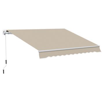 Tenda Da Sole Con Braccio Estensibile Manuale 4 M Con Manovella Tenda Da Balcone Protezione Solare Montaggio A Parete Balcone Alluminio Bianco + Beige 395 X 245 Cm
