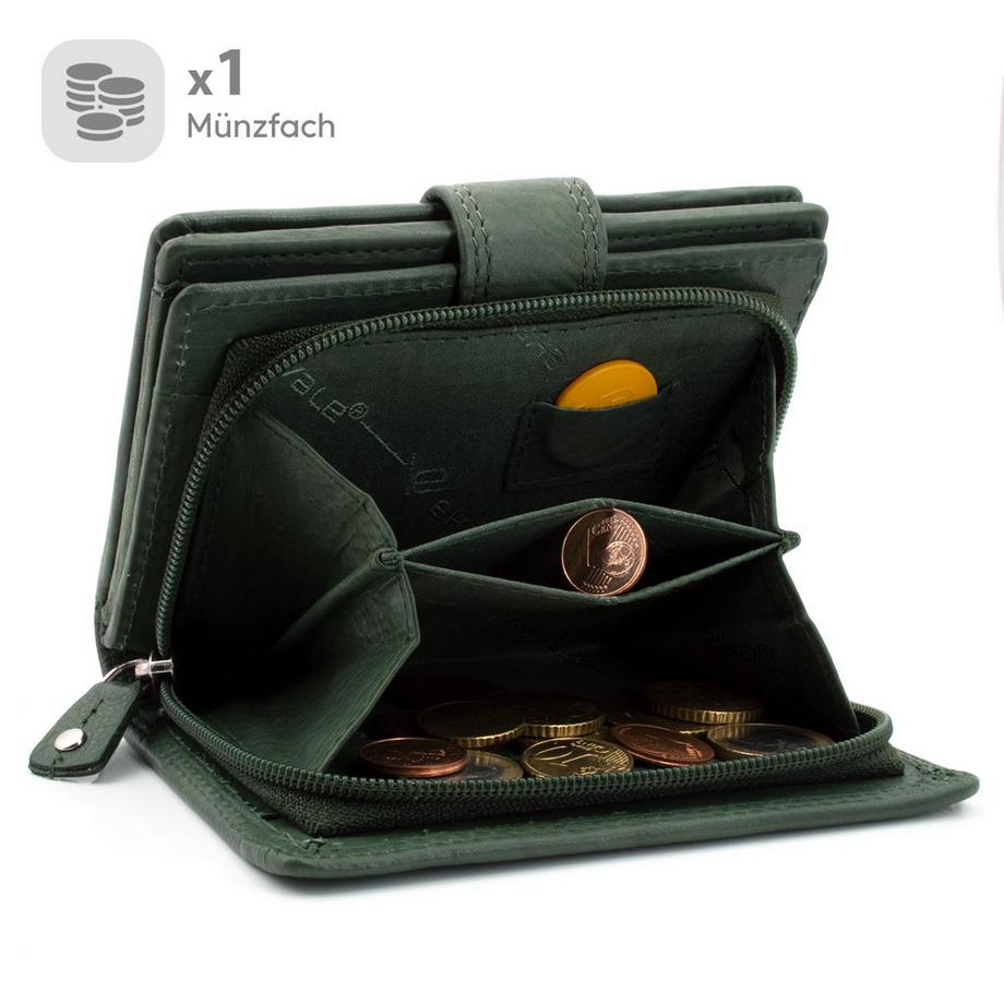 Only-bags.store Portefeuille en cuir souple avec portefeuille RFID  