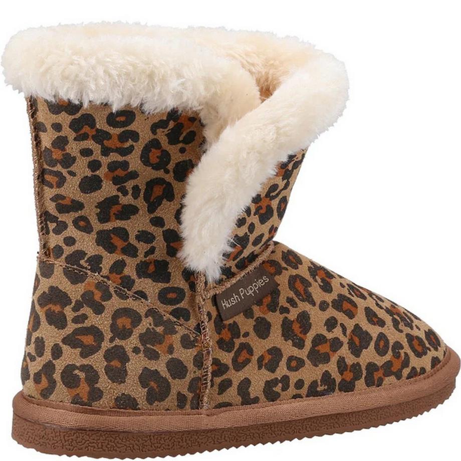 Hush Puppies Ashlynn Hausschuhe Leo-Muster Wildleder  