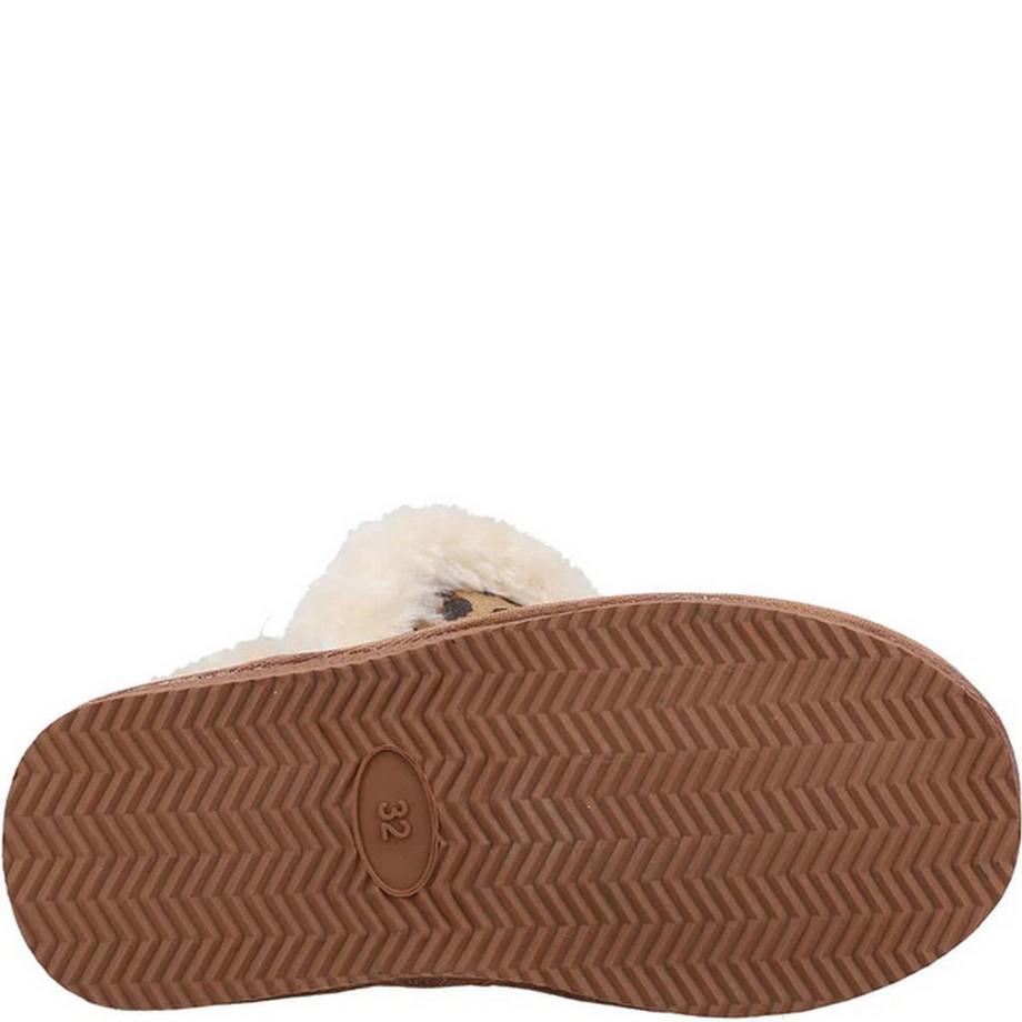 Hush Puppies Ashlynn Hausschuhe Leo-Muster Wildleder  