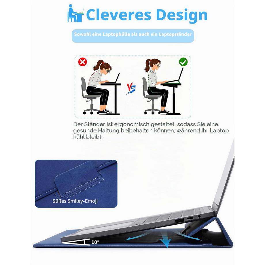 Only-bags.store Fodero per laptop con supporto  