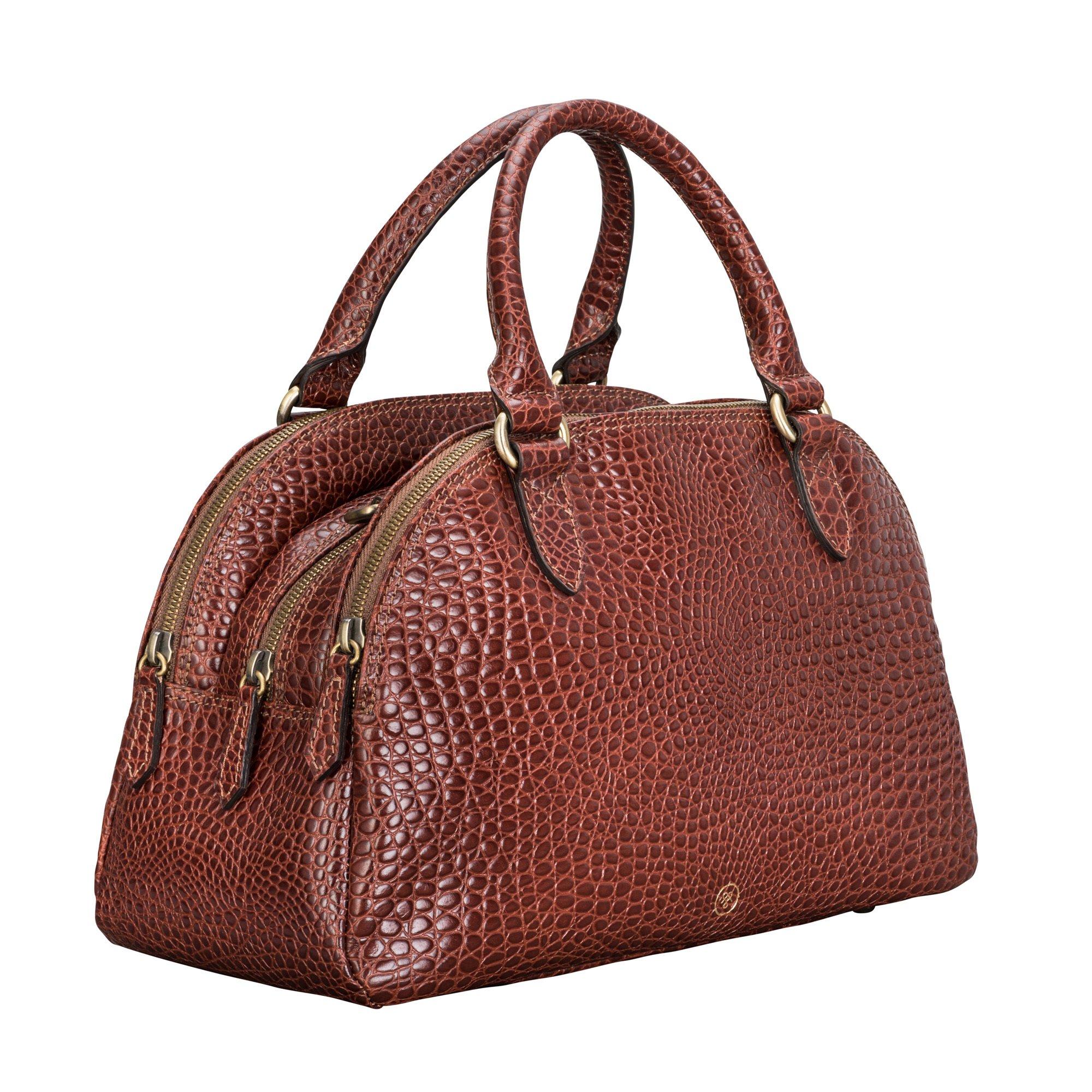 Maxwell Scott  LilianaS Croco -  Bowling Bag Handtasche in Krokodil Optik 