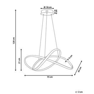 Beliani Lampe suspension en Aluminium Moderne TUMEN  