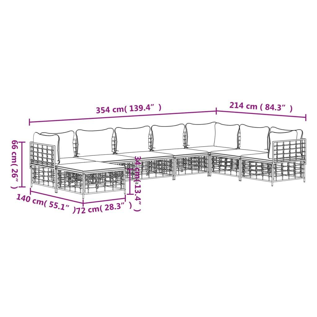 VidaXL set mobili da giardino Polirattan  