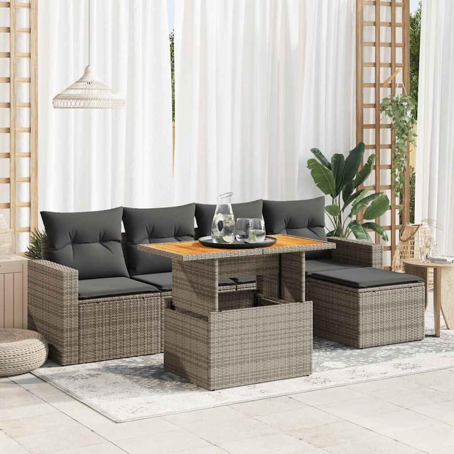 VidaXL set di divani da giardino Polirattan  