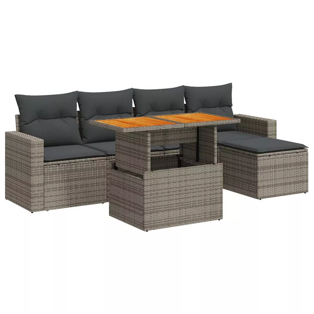 VidaXL - Garten sofagarnitur poly-rattan, One Size, Grau