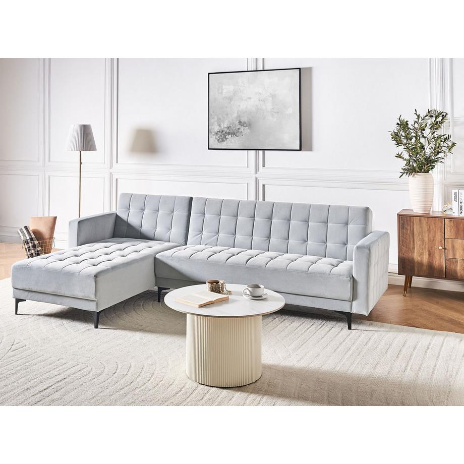 Beliani Canapé d'angle côté droit en Velours Glamour ABERDEEN  