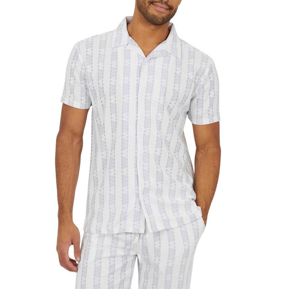 Camicia A Strisce Colletto Aperto