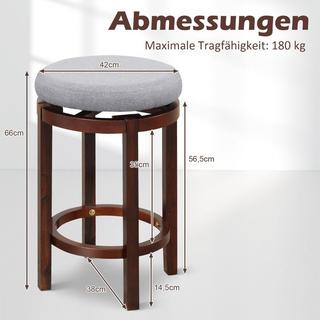 Northio Lot de 2 tabourets hauteur comptoir 66 cm tabourets de bar pivotants hauteur 42 x 42 x 66 cm gris et marron  