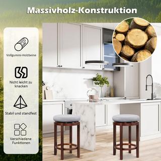 Northio Lot de 2 tabourets hauteur comptoir 66 cm tabourets de bar pivotants hauteur 42 x 42 x 66 cm gris et marron  