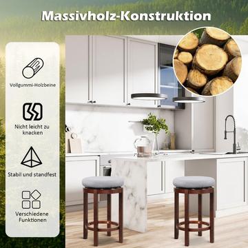 Set di 2 sgabelli da bancone altezza 66 cm sgabelli da bar girevoli alti 42 x 42 x 66 cm grigio e marrone