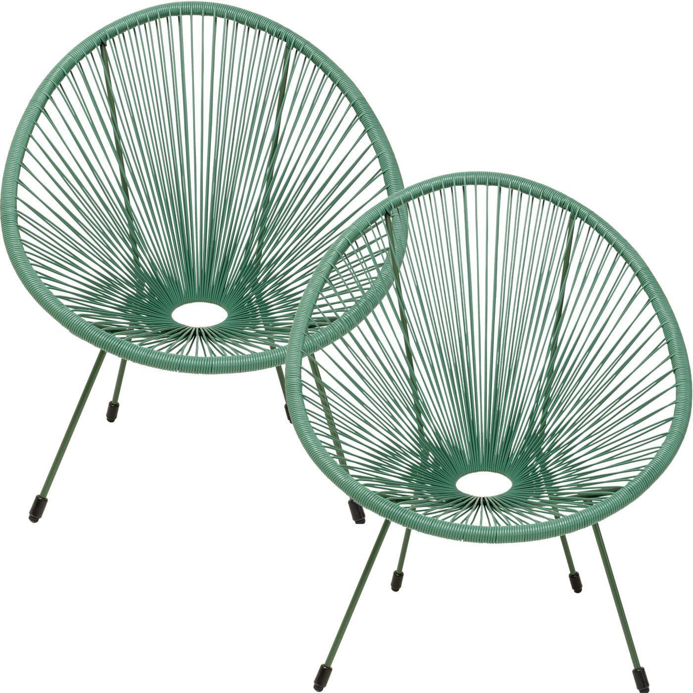 KARE Design Fauteuil Acapulco Mono vert (lot de 2)  