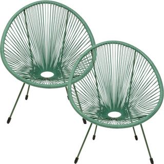 KARE Design Fauteuil Acapulco Mono vert (lot de 2)  