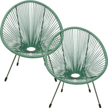 Fauteuil Acapulco Mono vert (lot de 2)