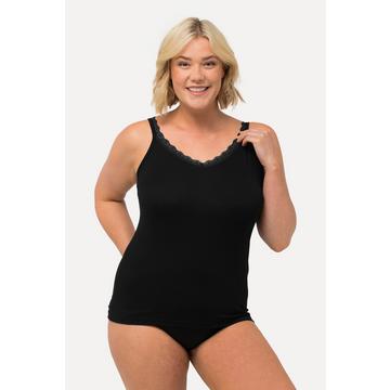 Maillot de corps avec dentelle, en viscose de bambou très agréable sur la peau