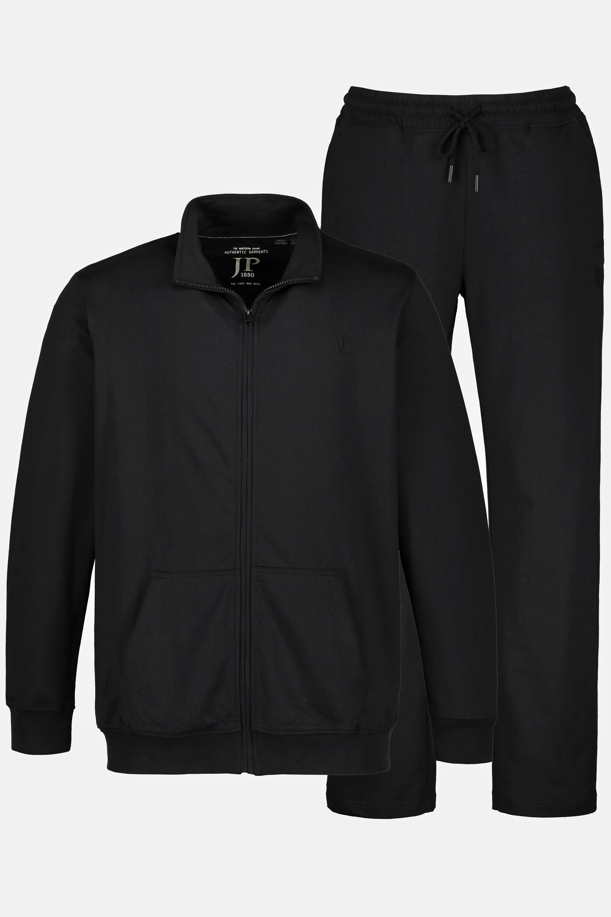 JP1880  Tenue de jogging, 2 pièces, Homewear, veste et pantalon noir 