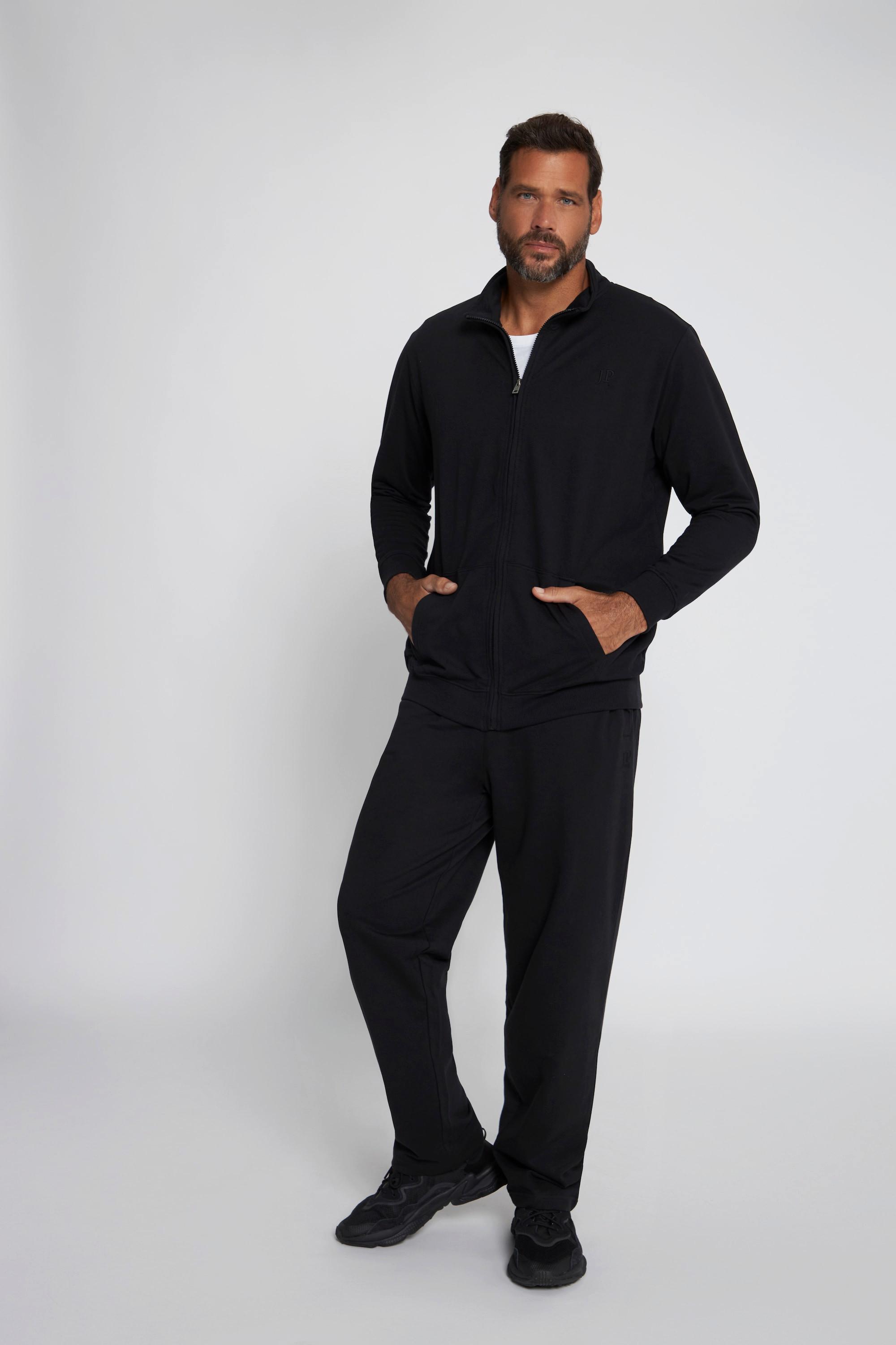 JP1880  Tenue de jogging, 2 pièces, Homewear, veste et pantalon noir 