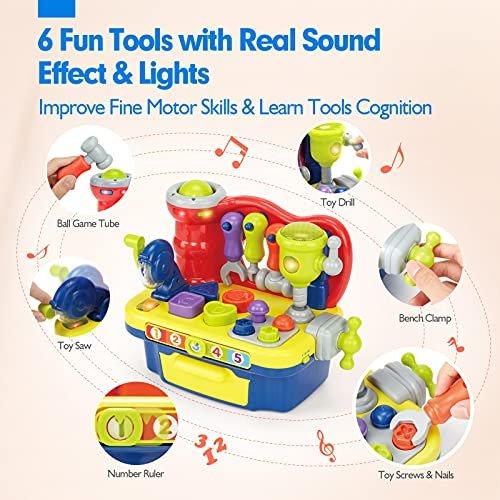 Activity-board  Jouets pour bébés à partir de 1 an, établi pour enfants, cube de motricité avec jouet lumineux musical 
