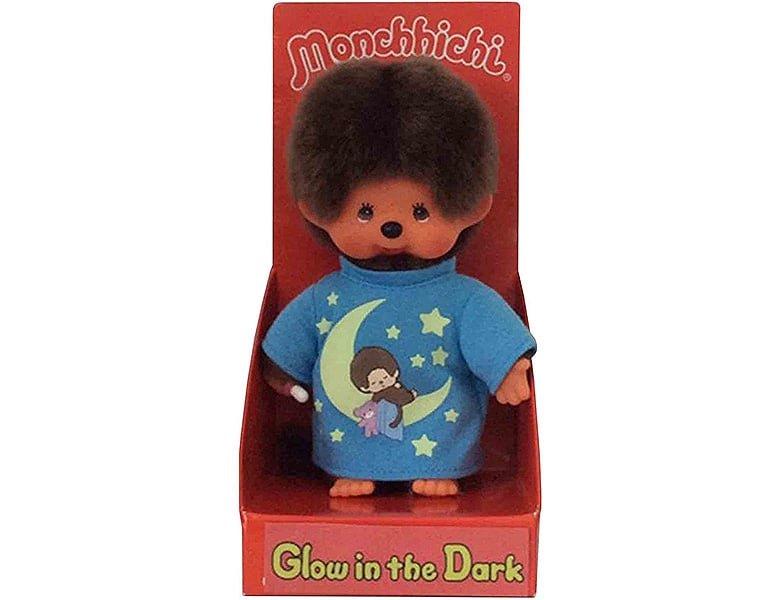 Monchhichi  Sekiguchi 223725 Original  Junge, aus em Plüsch, mit em Schlafshirt und Glow in The Dark Elementen, ca. 20 cm 