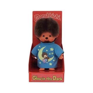 Monchhichi  Sekiguchi 223725 Original  Junge, aus em Plüsch, mit em Schlafshirt und Glow in The Dark Elementen, ca. 20 cm 