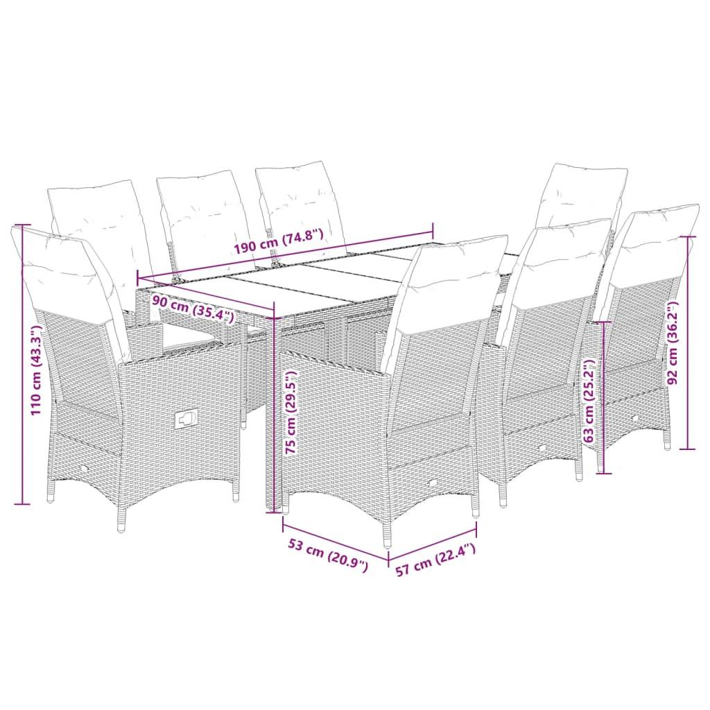 VidaXL set da pranzo da giardino Polirattan  