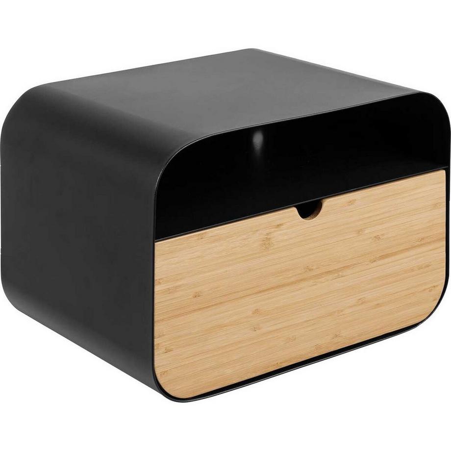 Comodino Imogen acciaio nero naturale 35x25