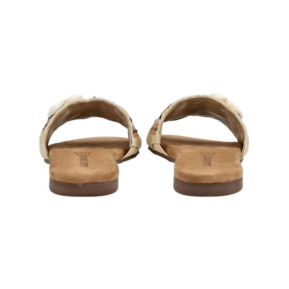 Lazamani Sandales à glisser brodées avec coquillages  