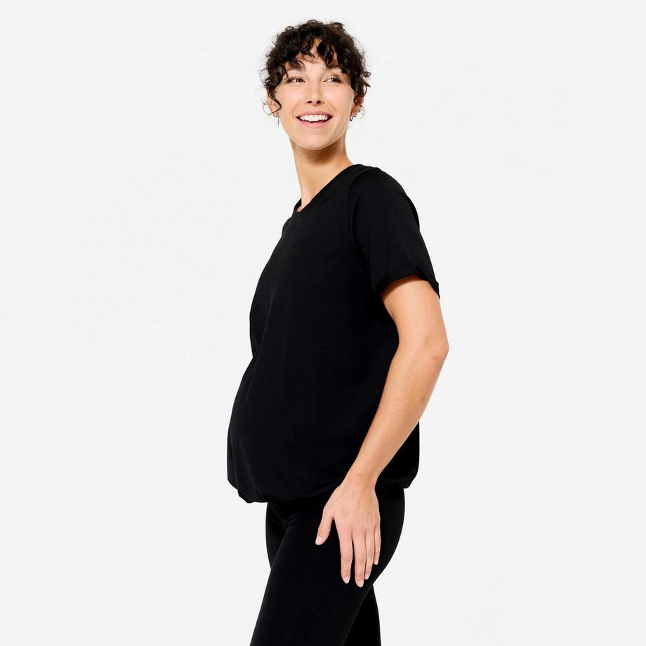 DOMYOS  T-shirt yoga gravidanza taglio ampio cotone 