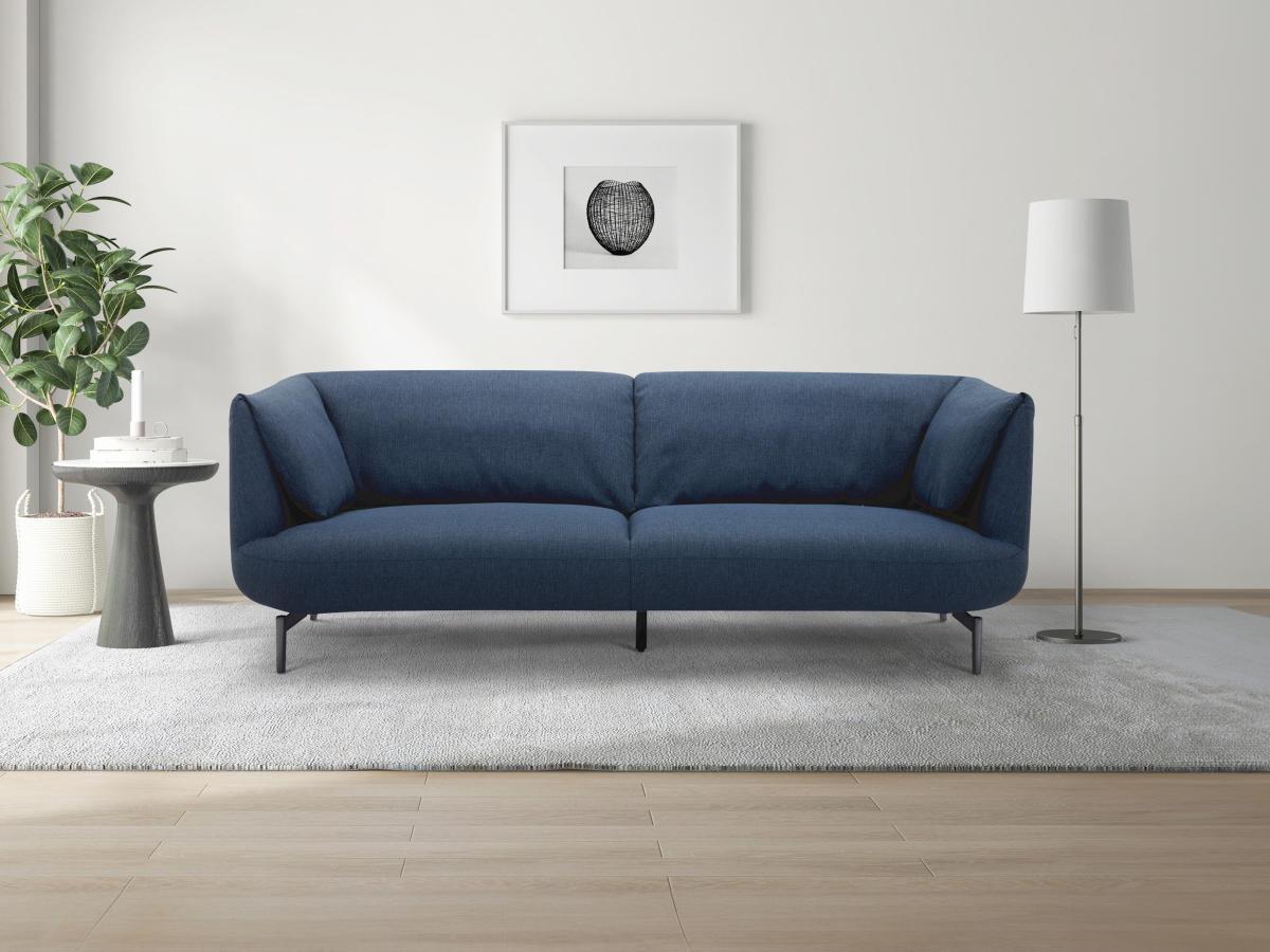 Vente-unique Sofa 3-Sitzer - Stoff - Blau - ANGELINA  