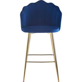 mutoni Tabouret de bar Zebstox bleu foncé 100 (lot de 2)  