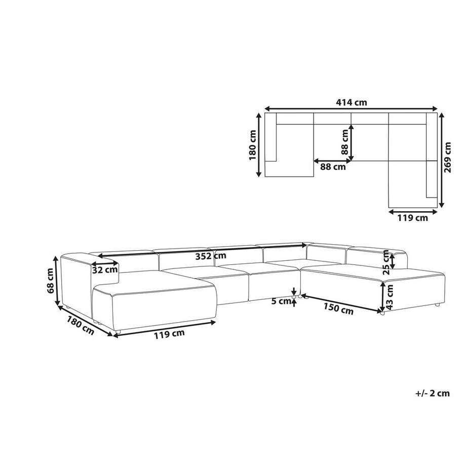 Beliani Canapé d'angle en Bouclé Moderne APRICA  