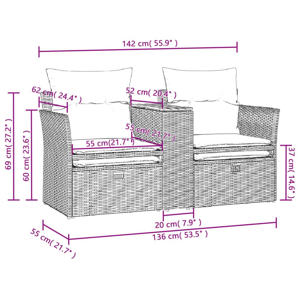 VidaXL Gartensofa poly-rattan  