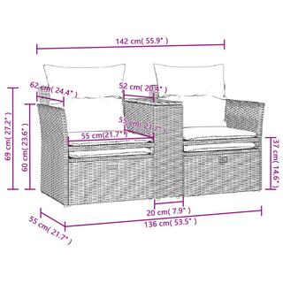 VidaXL Gartensofa poly-rattan  