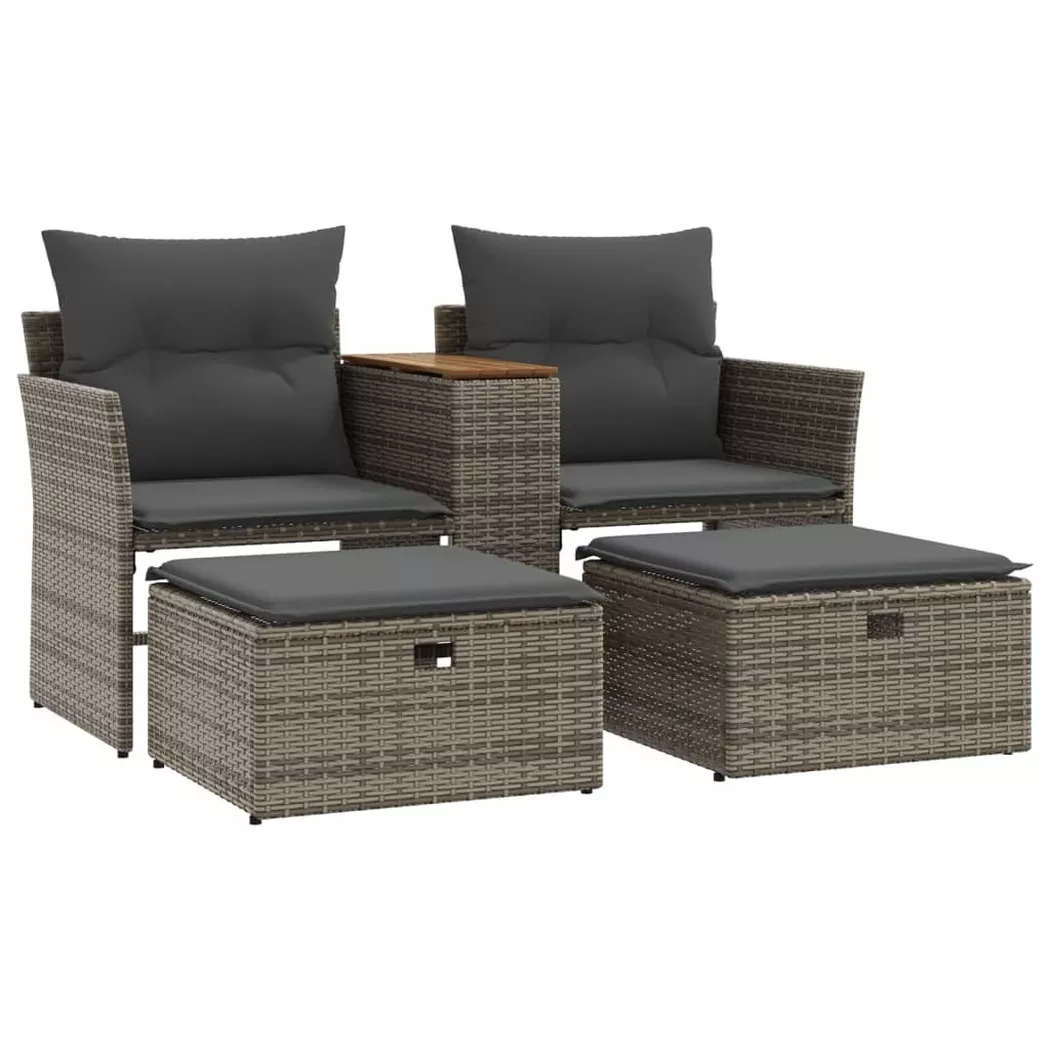 VidaXL - Gartensofa poly-rattan, One Size, Grau