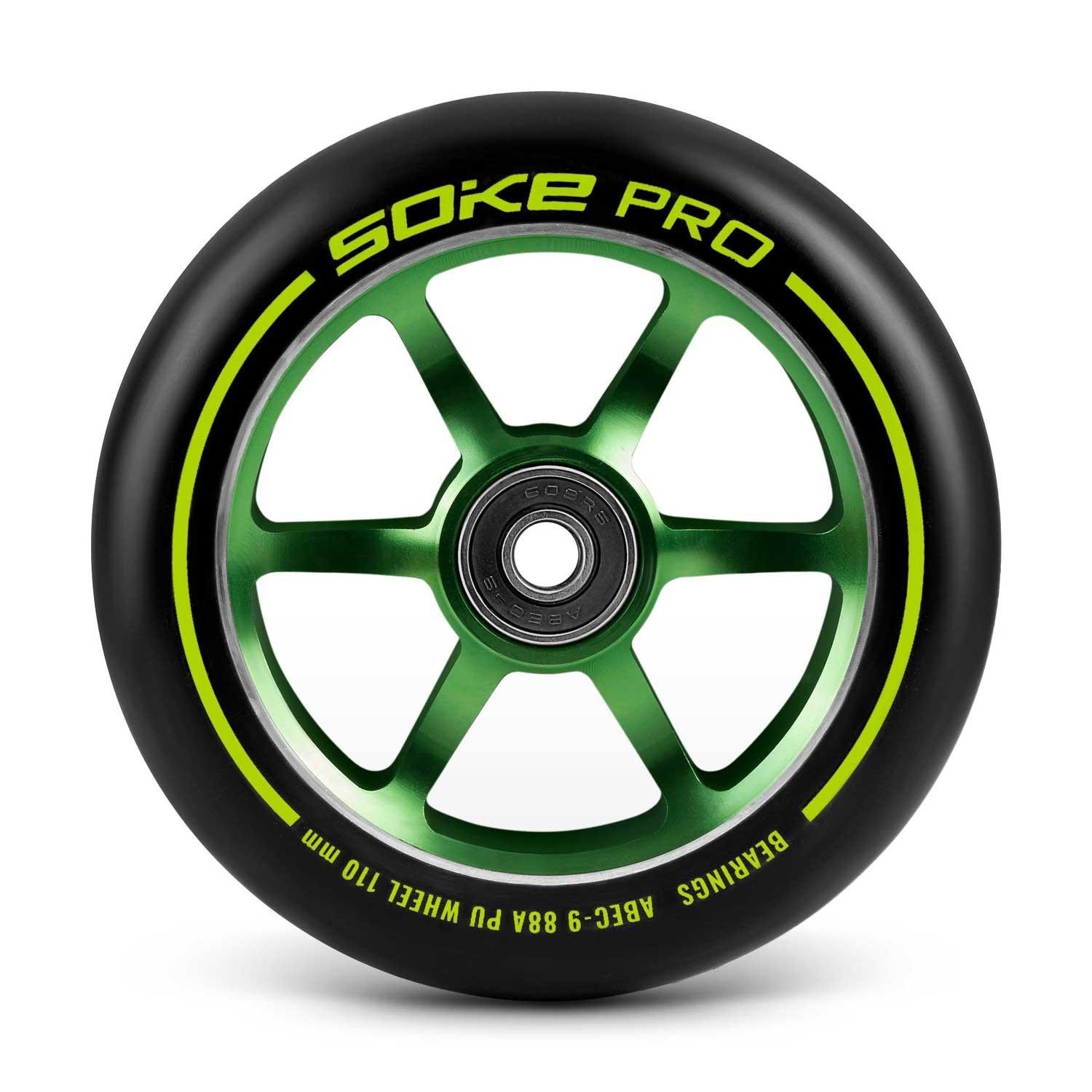 B2X  Roues vertes pour scooter 110 mm, pack de 2 