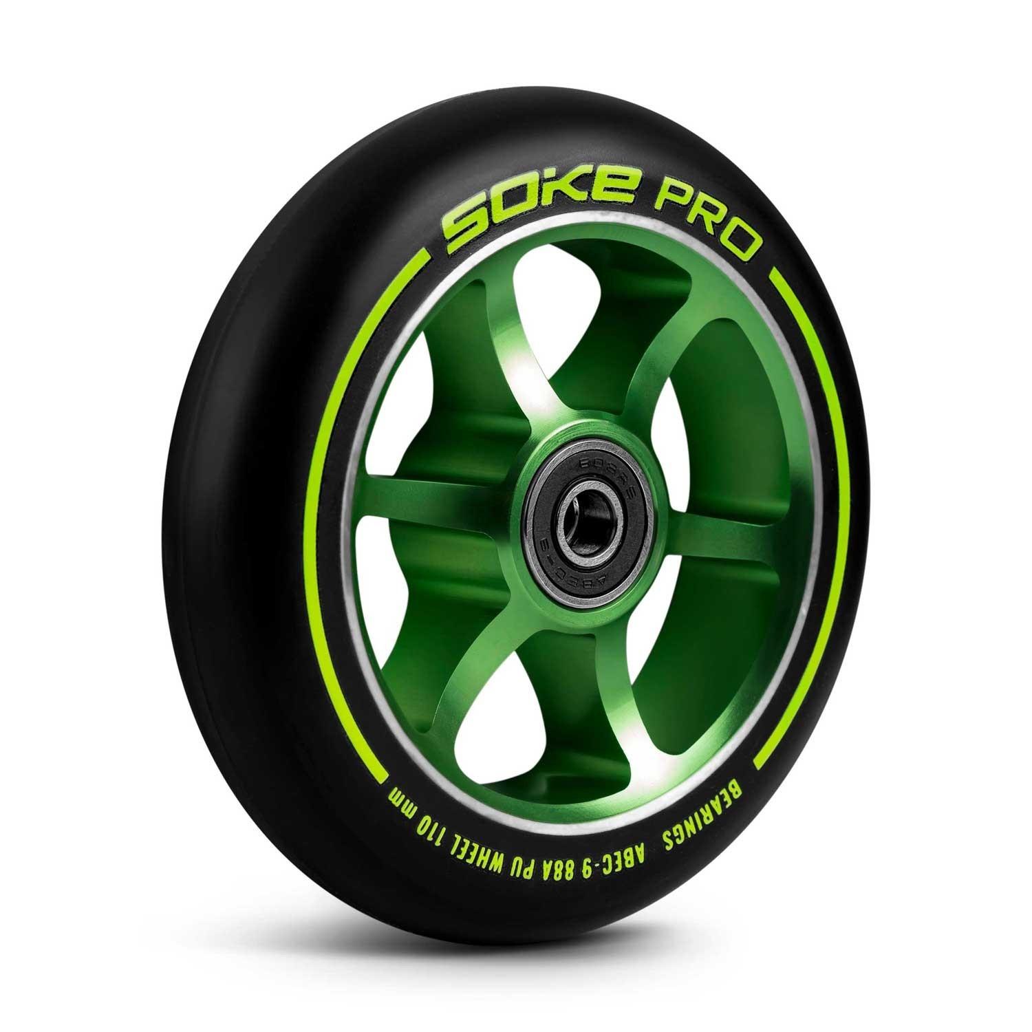 B2X  Roues vertes pour scooter 110 mm, pack de 2 