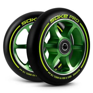 B2X  Roues vertes pour scooter 110 mm, pack de 2 