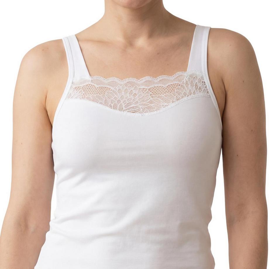 Conta Lot de 6 maillots de corps en modal avec bordure en dentelle  