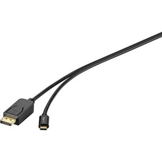 Renkforce  Renkforce RF-4538166 câble vidéo et adaptateur 1,8 m DisplayPort USB Type-C Noir 