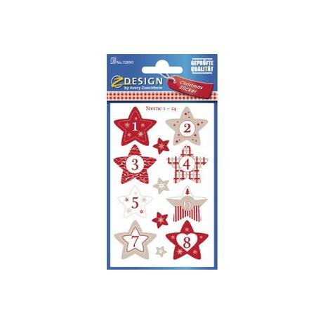 Z-DESIGN Z-DESIGN Sticker Weihnachten 52890Z Sterne 1-24 3 Stück  