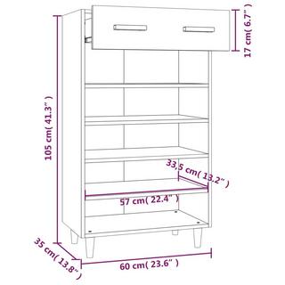 VidaXL Armoire à chaussures bois d'ingénierie  