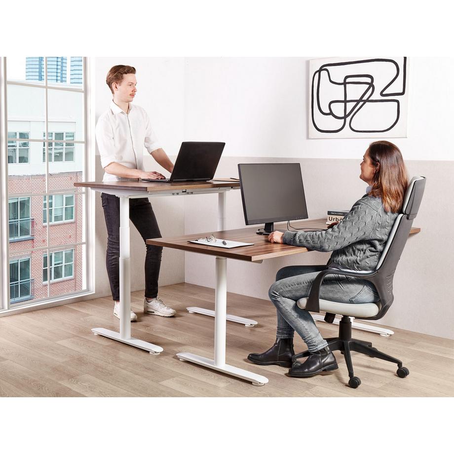 Beliani Bureau réglable en hauteur manuellement en Panneau de particules de bois Moderne DESTINAS  